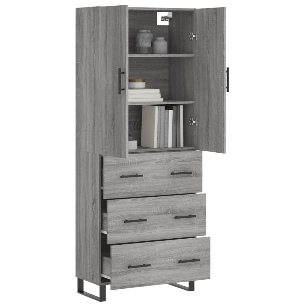 Ντουλάπι Γκρι Sonoma 69,5 x 34 x 180 εκ. Επεξεργασμένο Ξύλο - Pakobazaar