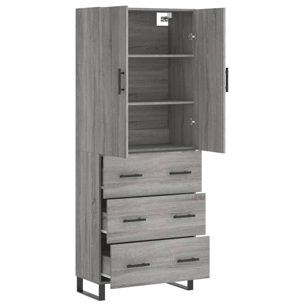 Ντουλάπι Γκρι Sonoma 69,5 x 34 x 180 εκ. Επεξεργασμένο Ξύλο - Pakobazaar