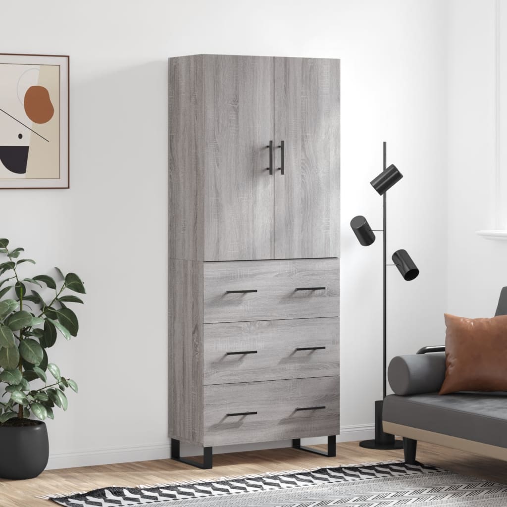 Ντουλάπι Γκρι Sonoma 69,5 x 34 x 180 εκ. Επεξεργασμένο Ξύλο - Pakobazaar