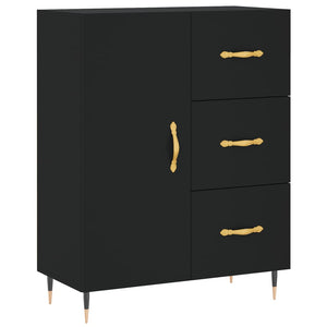 Ντουλάπι Μαύρο 69,5x34x180 εκ. από Επεξεργασμένο Ξύλο