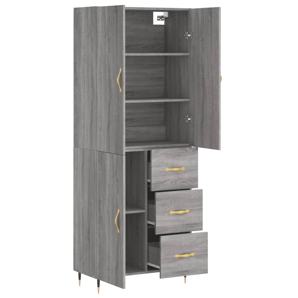 Ντουλάπι Γκρι Sonoma 69,5 x 34 x 180 εκ. Επεξεργασμένο Ξύλο