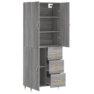 Ντουλάπι Γκρι Sonoma 69,5 x 34 x 180 εκ. Επεξεργασμένο Ξύλο