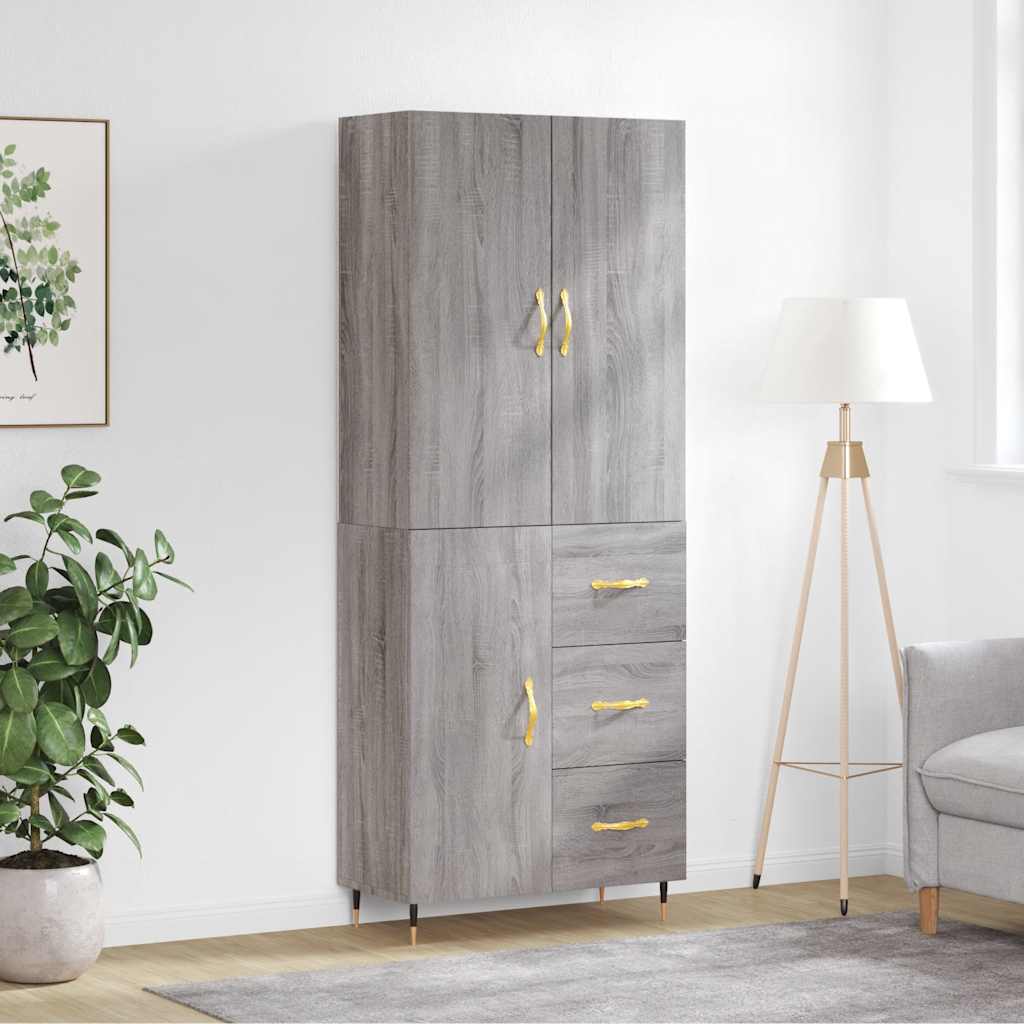 Ντουλάπι Γκρι Sonoma 69,5 x 34 x 180 εκ. Επεξεργασμένο Ξύλο