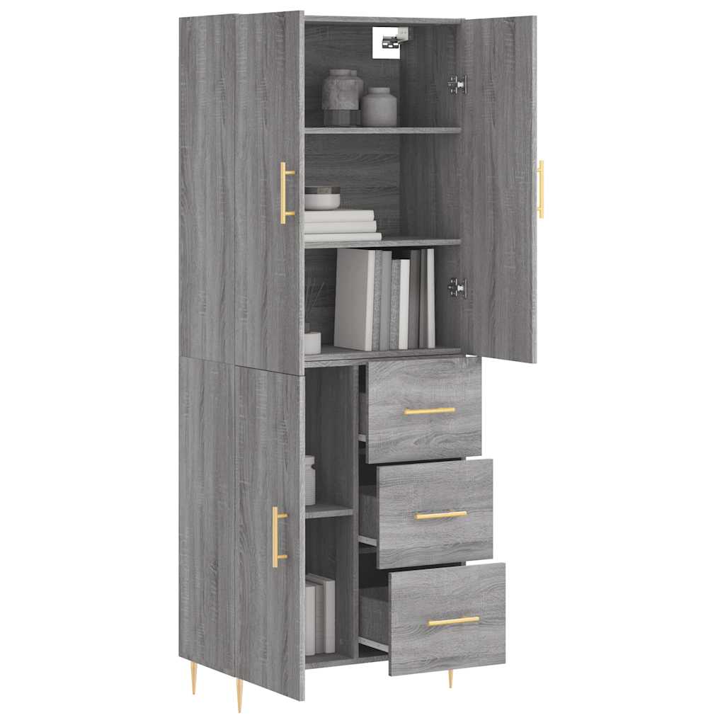 Ντουλάπι Γκρι Sonoma 69,5 x 34 x 180 εκ. Επεξεργασμένο Ξύλο