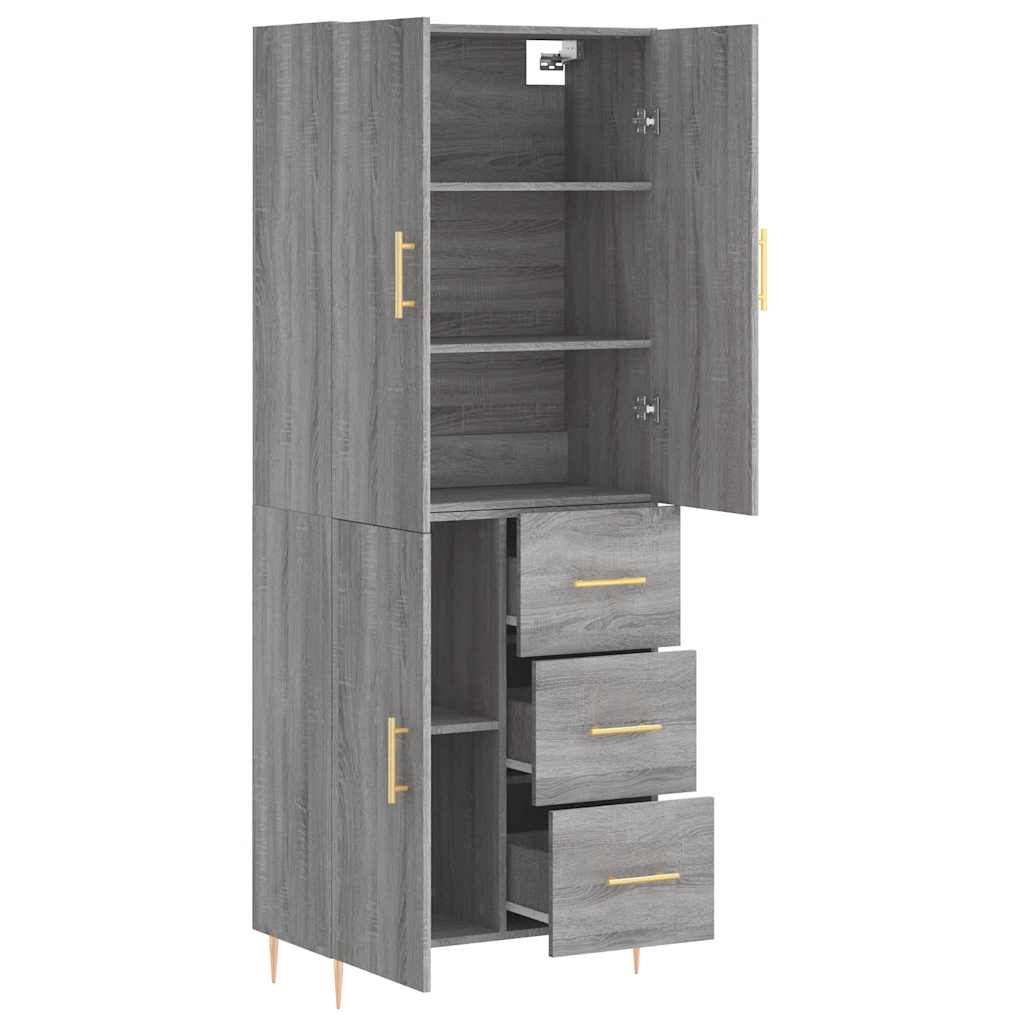 Ντουλάπι Γκρι Sonoma 69,5 x 34 x 180 εκ. Επεξεργασμένο Ξύλο