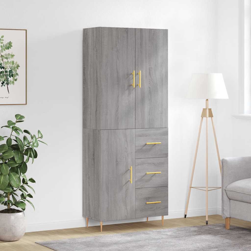 Ντουλάπι Γκρι Sonoma 69,5 x 34 x 180 εκ. Επεξεργασμένο Ξύλο