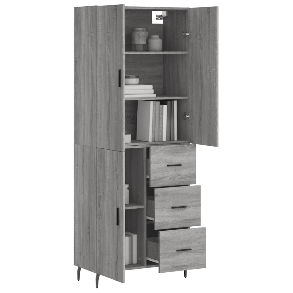 Ντουλάπι Γκρι Sonoma 69,5 x 34 x 180 εκ. Επεξεργασμένο Ξύλο
