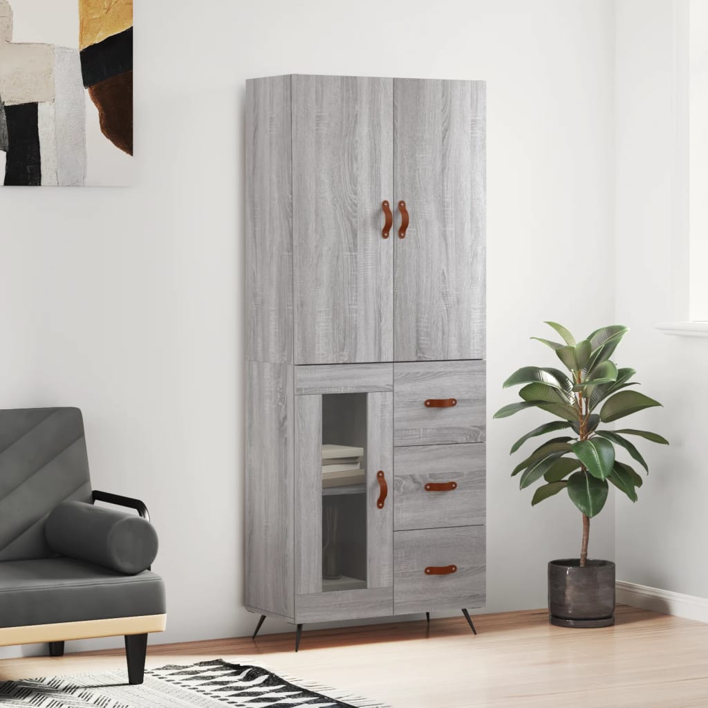Ντουλάπι Γκρι Sonoma 69,5 x 34 x 180 εκ. Επεξεργασμένο Ξύλο