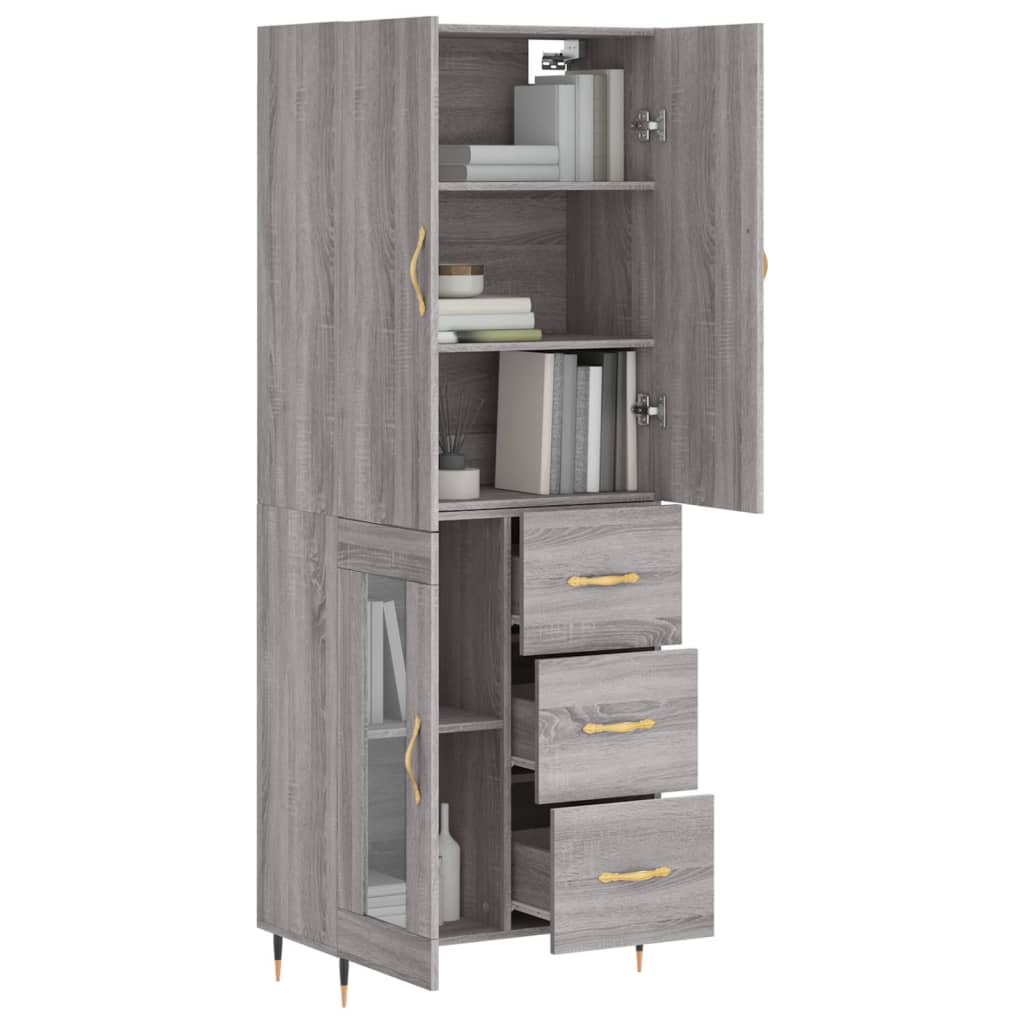 Ντουλάπι Γκρι Sonoma 69,5 x 34 x 180 εκ. Επεξεργασμένο Ξύλο