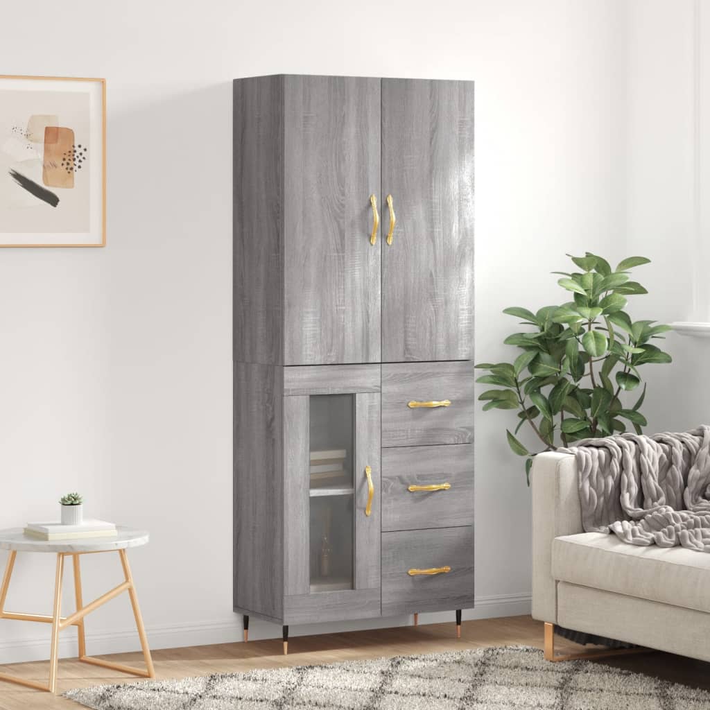 Ντουλάπι Γκρι Sonoma 69,5 x 34 x 180 εκ. Επεξεργασμένο Ξύλο