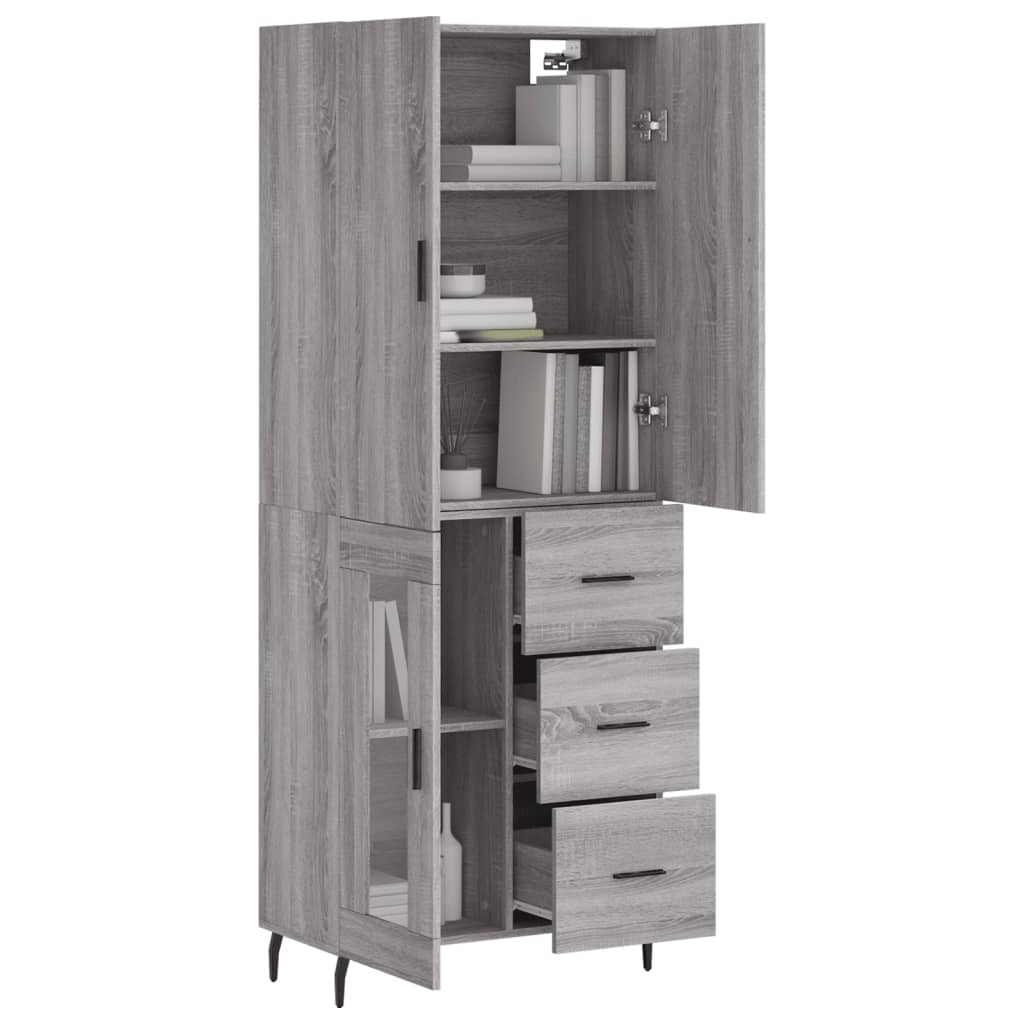 Ντουλάπι Γκρι Sonoma 69,5 x 34 x 180 εκ. Επεξεργασμένο Ξύλο