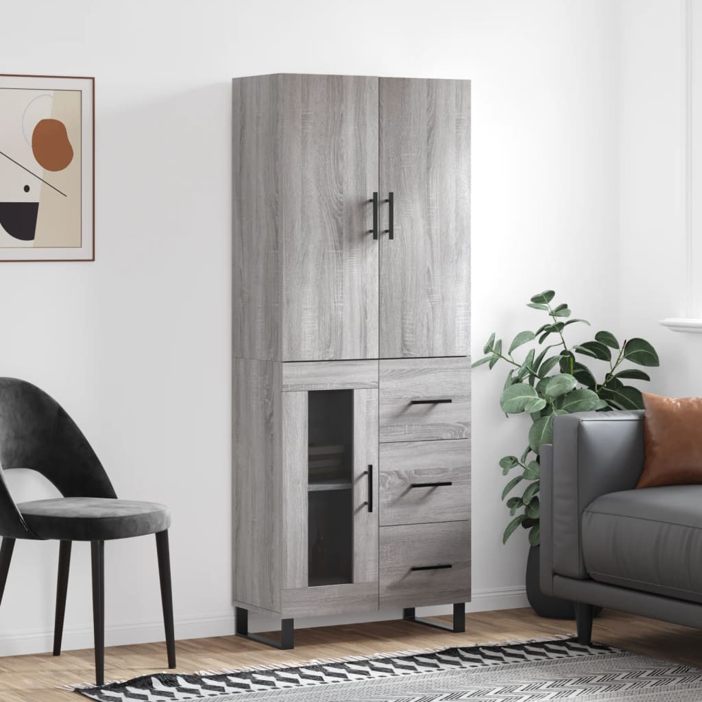 Ντουλάπι Γκρι Sonoma 69,5 x 34 x 180 εκ. Επεξεργασμένο Ξύλο