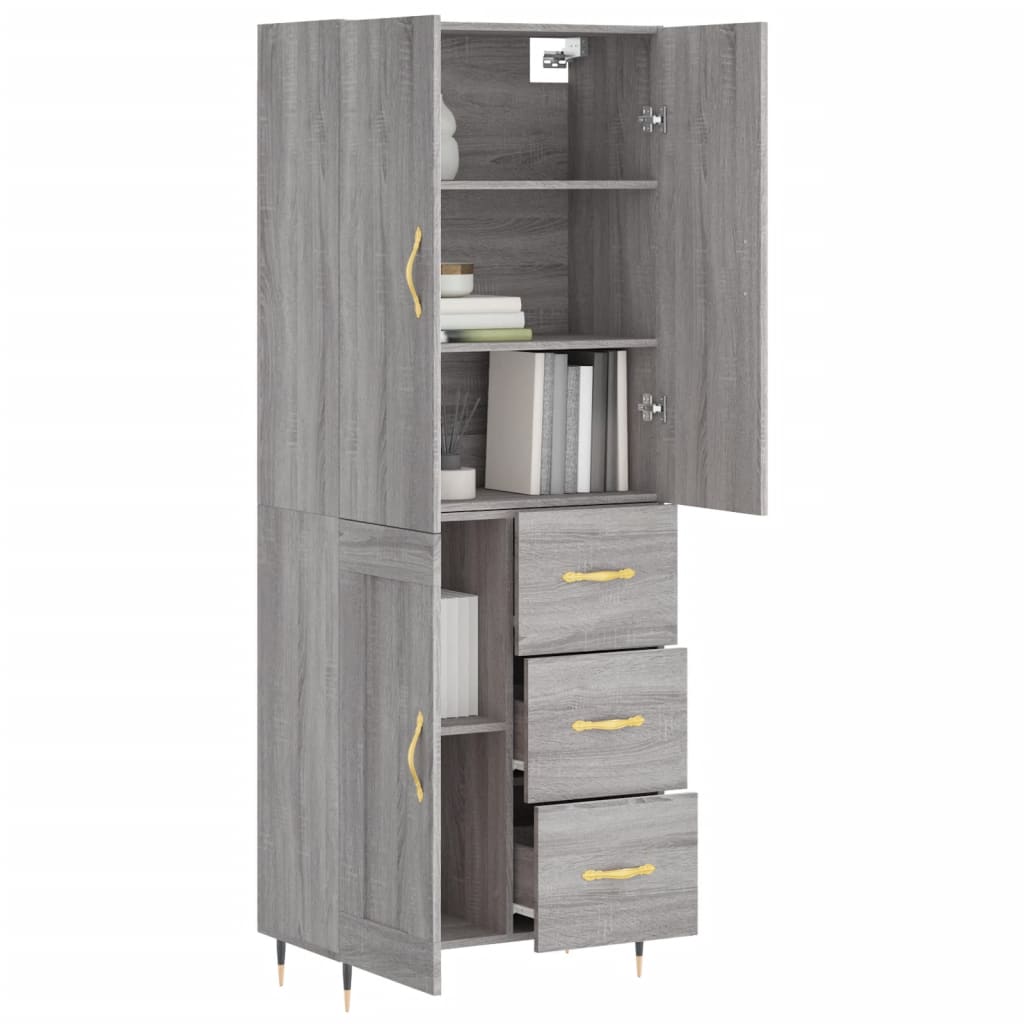 Ντουλάπι Γκρι Sonoma 69,5 x 34 x 180 εκ. Επεξεργασμένο Ξύλο
