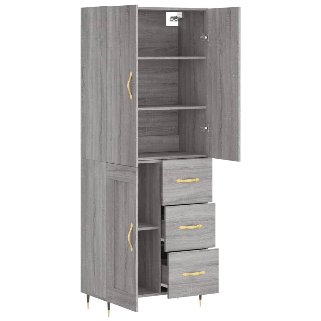 Ντουλάπι Γκρι Sonoma 69,5 x 34 x 180 εκ. Επεξεργασμένο Ξύλο