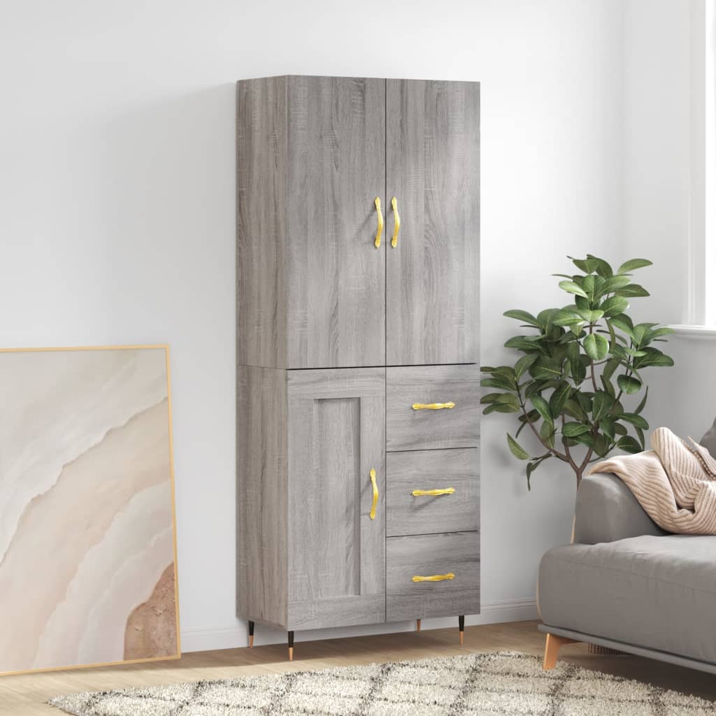 Ντουλάπι Γκρι Sonoma 69,5 x 34 x 180 εκ. Επεξεργασμένο Ξύλο