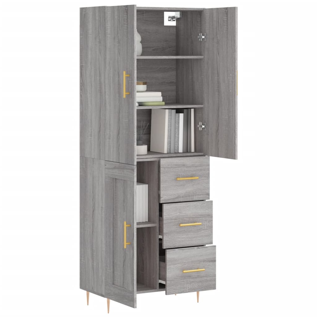 Ντουλάπι Γκρι Sonoma 69,5 x 34 x 180 εκ. Επεξεργασμένο Ξύλο - Pakobazaar