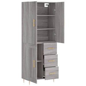 Ντουλάπι Γκρι Sonoma 69,5 x 34 x 180 εκ. Επεξεργασμένο Ξύλο - Pakobazaar