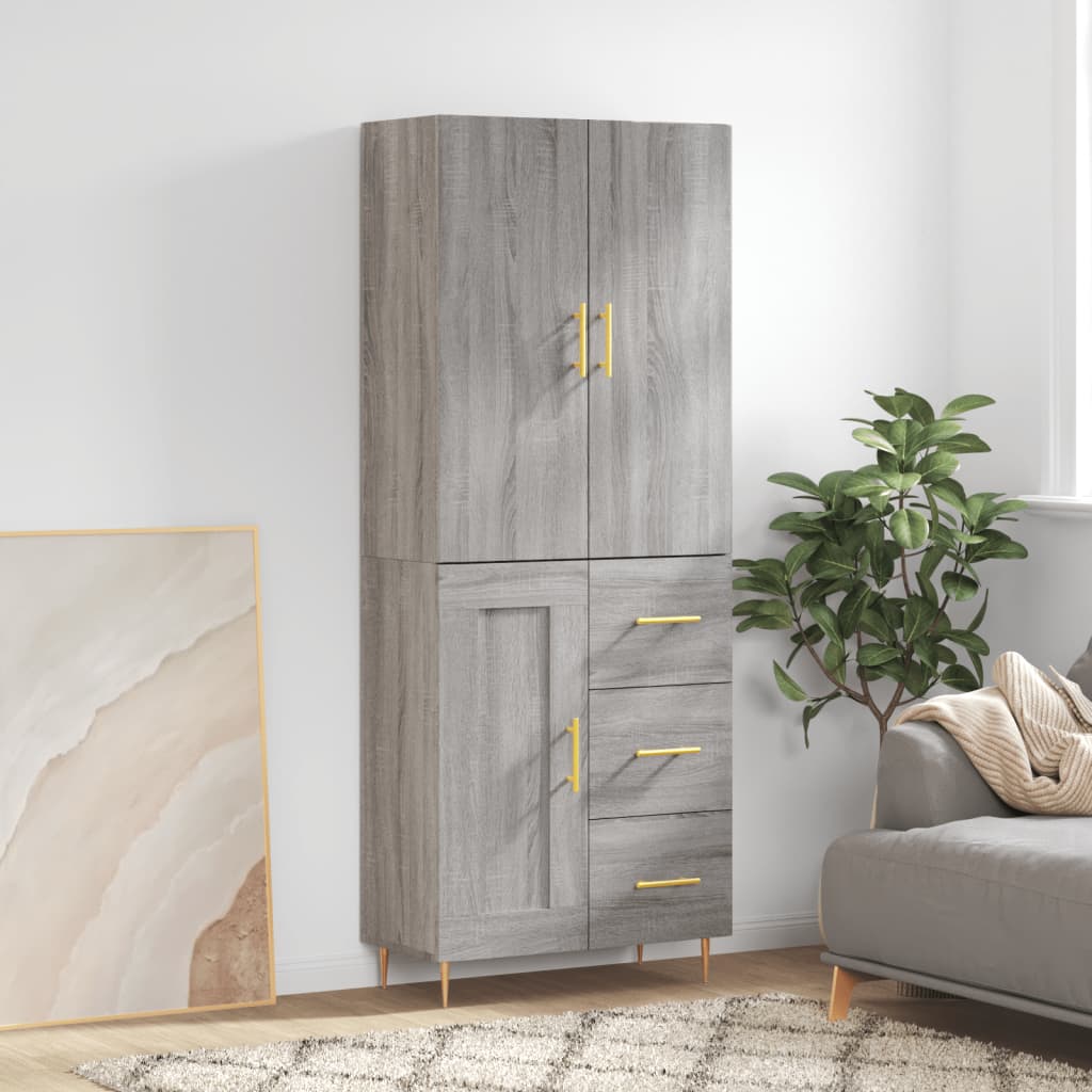 Ντουλάπι Γκρι Sonoma 69,5 x 34 x 180 εκ. Επεξεργασμένο Ξύλο - Pakobazaar