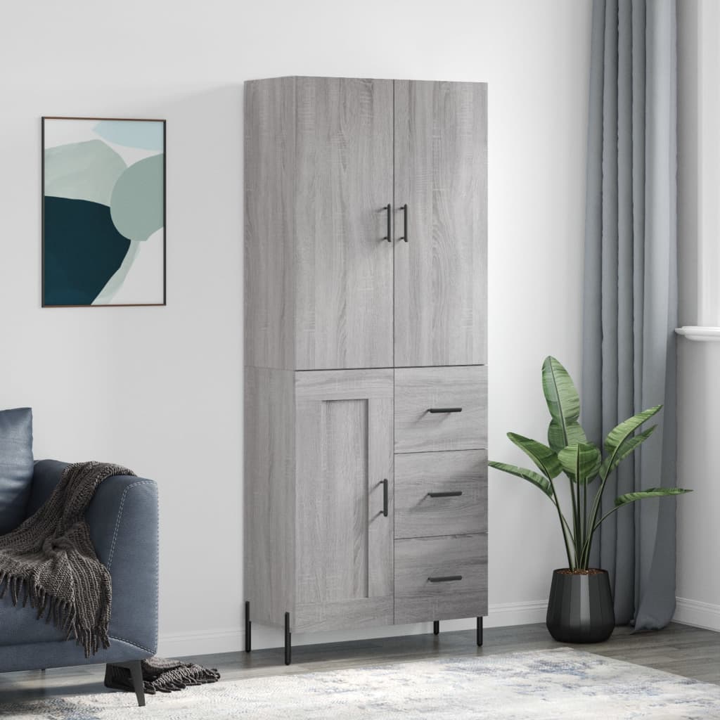 Ντουλάπι Γκρι Sonoma 69,5 x 34 x 180 εκ. Επεξεργασμένο Ξύλο