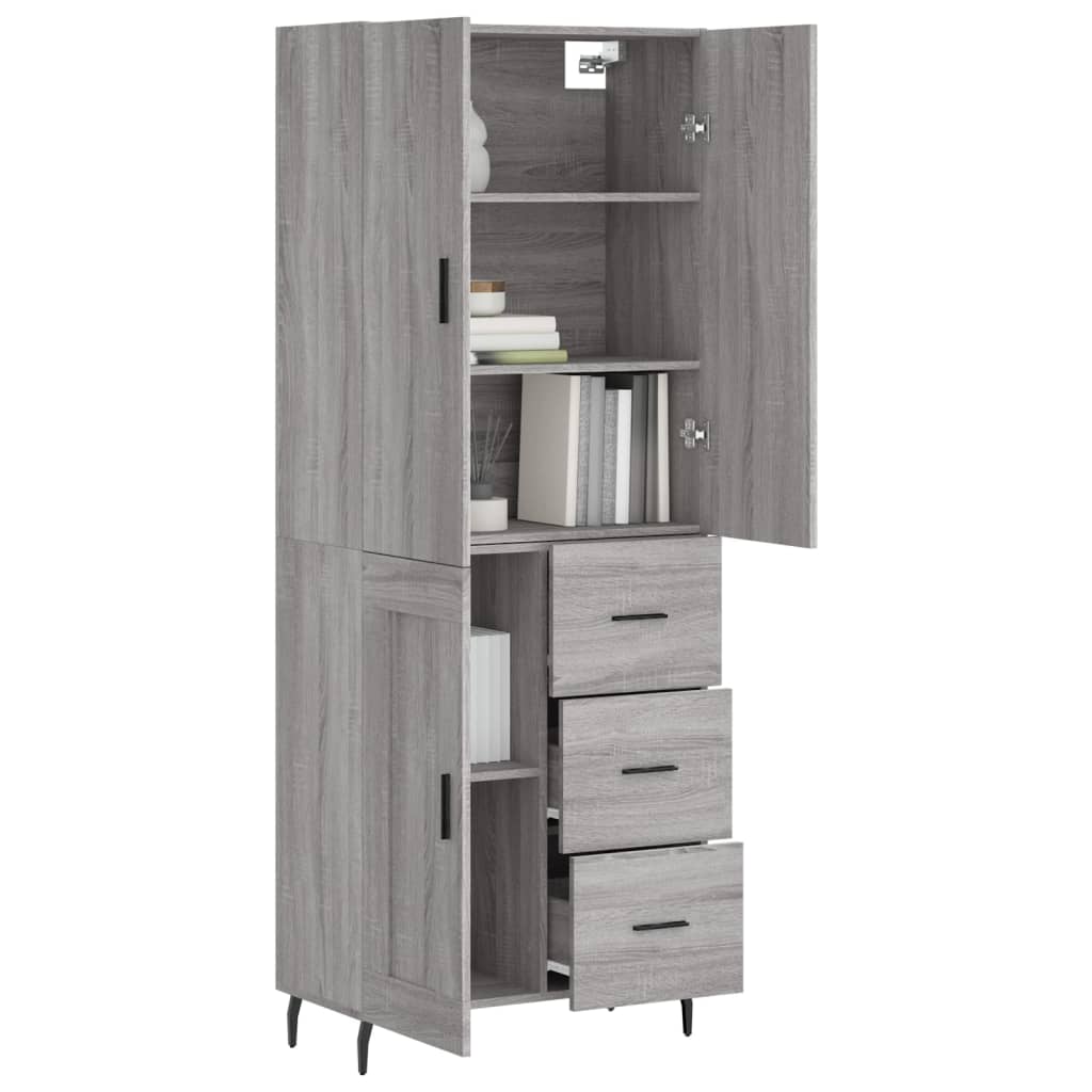 Ντουλάπι Γκρι Sonoma 69,5 x 34 x 180 εκ. Επεξεργασμένο Ξύλο
