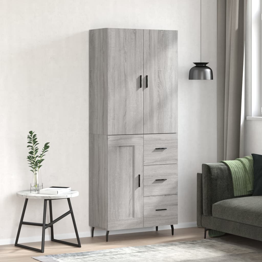 Ντουλάπι Γκρι Sonoma 69,5 x 34 x 180 εκ. Επεξεργασμένο Ξύλο