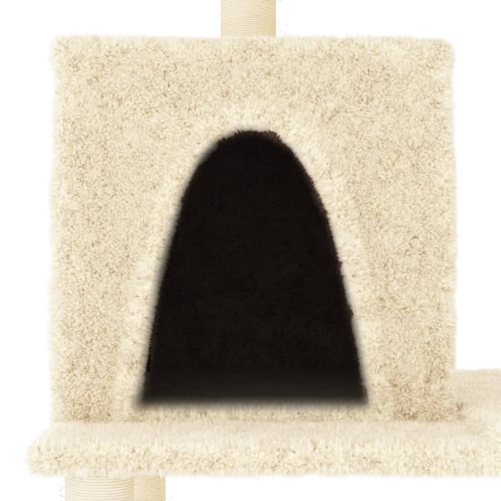 Γατόδεντρο Κρεμ 167 εκ. με Στύλους Ξυσίματος από Σιζάλ - PAKOBAZAAR