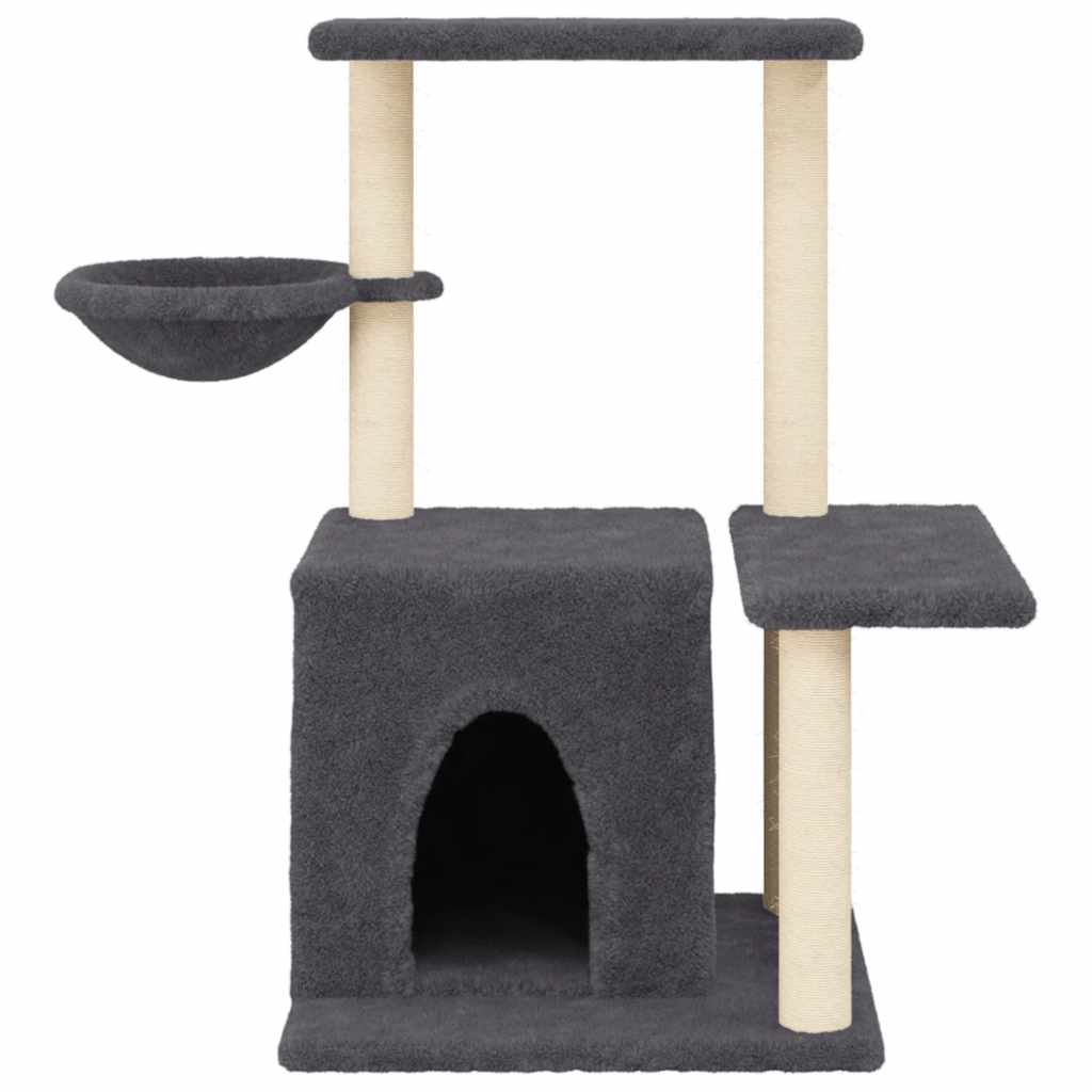 Γατόδεντρο Σκούρο Γκρι 83 εκ. με Στύλους Ξυσίματος από Σιζάλ - Pakobazaar