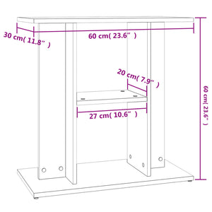 Βάση Ενυδρείου Γκρι Sonoma 60x30x60 εκ. από Τεχνητό Ξύλο - Pakobazaar