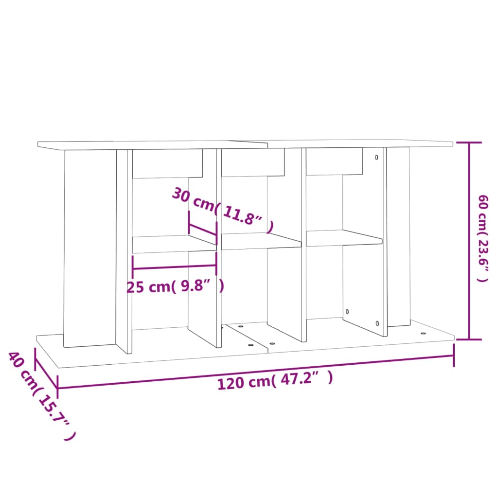Βάση Ενυδρείου Λευκή 120 x 40 x 60 εκ. από Επεξεργασμένο Ξύλο - Pakobazaar