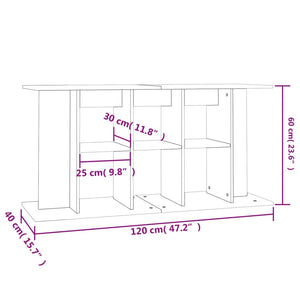 Βάση Ενυδρείου Γκρι από Σκυρόδεμα 120x40x60 εκ. από Τεχνητό Ξύλο - Pakobazaar