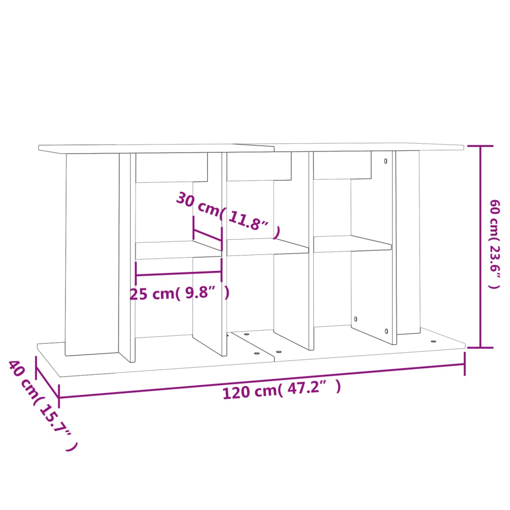 Βάση Ενυδρείου Γκρι Sonoma 120x40x60 εκ. από Επεξεργασμένο Ξύλο - Pakobazaar