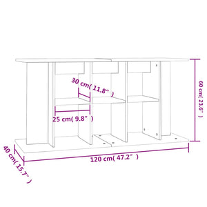 Βάση Ενυδρείου Γκρι Sonoma 120x40x60 εκ. από Επεξεργασμένο Ξύλο - Pakobazaar