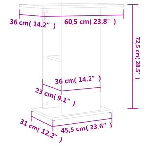 Βάση Ενυδρείου Γυαλ. Λευκό 60,5x36x72,5 εκ. Επεξεργασμένο Ξύλο - Pakobazaar