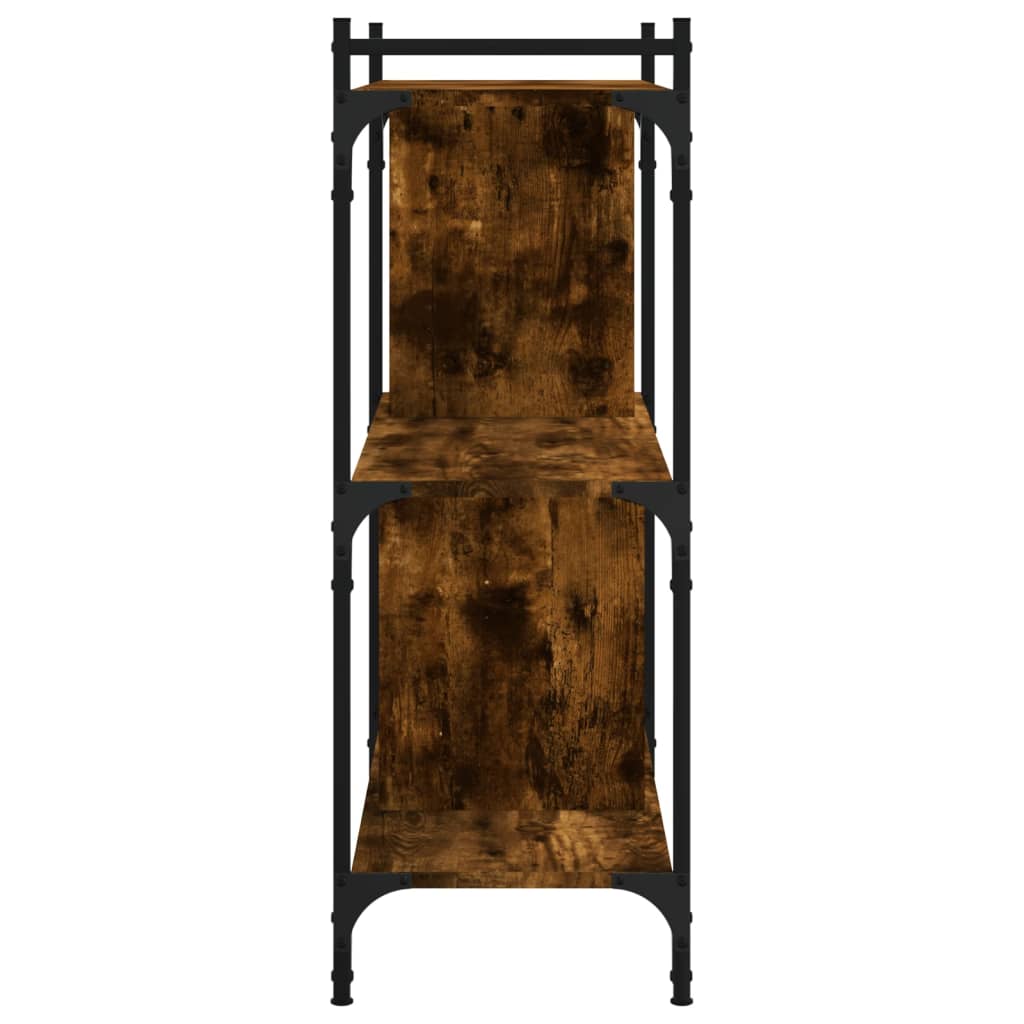 Βιβλιοθήκη 3 Επιπέδων Καπνιστή Δρυς 76 x 32 x 88 εκ. Επεξ. Ξύλο