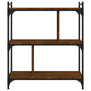 Βιβλιοθήκη 3 Επιπέδων Καφέ Δρυς 76 x 32 x 88 εκ. Επεξ. Ξύλο