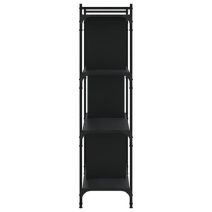 Βιβλιοθήκη 4 Επιπέδων Μαύρη 76 x 32 x 123 εκ. από Επεξεργ. Ξύλο