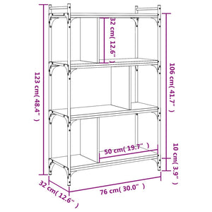 Βιβλιοθήκη 4 Επιπέδων Sonoma Δρυς 76 x 32 x 123 εκ. Επεξ. Ξύλο