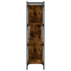 Βιβλιοθήκη 4 Επιπέδων Καπνιστή Δρυς 76x32x123 εκ. Επεξ. Ξύλο