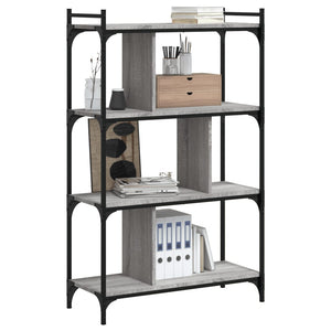 Βιβλιοθήκη 4 Επιπέδων Γκρι Sonoma 76 x 32 x 123 εκ. Επεξ. Ξύλο - Pakobazaar
