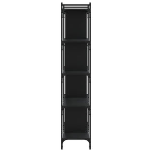 Βιβλιοθήκη 5 Επιπέδων Μαύρη 76x32x158 εκ. Επεξεργασμένο Ξύλο