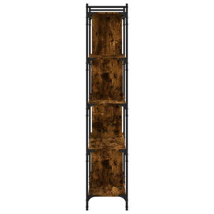 Βιβλιοθήκη 5 Επιπέδων Καπνιστή Δρυς 76 x 32 x 158εκ. Επεξ. Ξύλο
