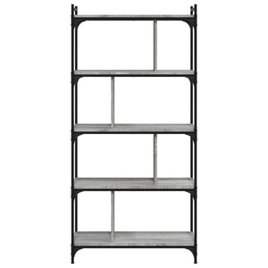 Βιβλιοθήκη 5 Επιπέδων Γκρι Sonoma 76 x 32 x 158 εκ. Επεξ. Ξύλο