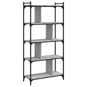 Βιβλιοθήκη 5 Επιπέδων Γκρι Sonoma 76 x 32 x 158 εκ. Επεξ. Ξύλο