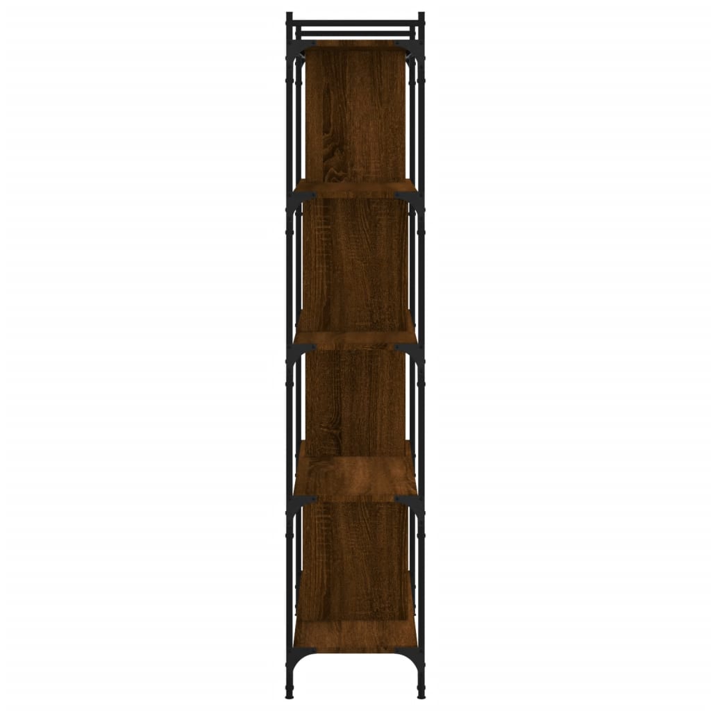Βιβλιοθήκη 5 Επιπέδων Καφέ Δρυς 76 x 32 x 158 εκ. Επεξ. Ξύλο