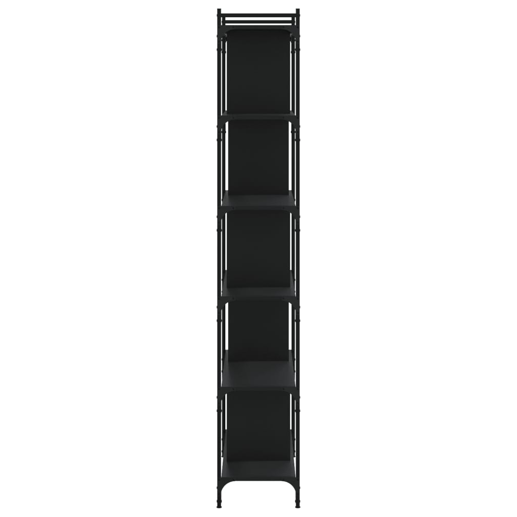 Βιβλιοθήκη 6 Επιπέδων Μαύρη 76 x 32 x 192 εκ. από Επεξεργ. Ξύλο