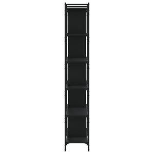 Βιβλιοθήκη 6 Επιπέδων Μαύρη 76 x 32 x 192 εκ. από Επεξεργ. Ξύλο