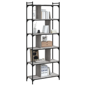 Βιβλιοθήκη 6 Επιπέδων Γκρι Sonoma 76 x 32 x 192 εκ. Επεξ. Ξύλο - Pakobazaar