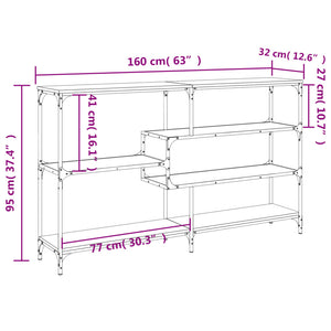 Τραπέζι Κονσόλα Sonoma Δρυς 160x32x95 εκ. Επεξεργασμένο Ξύλο