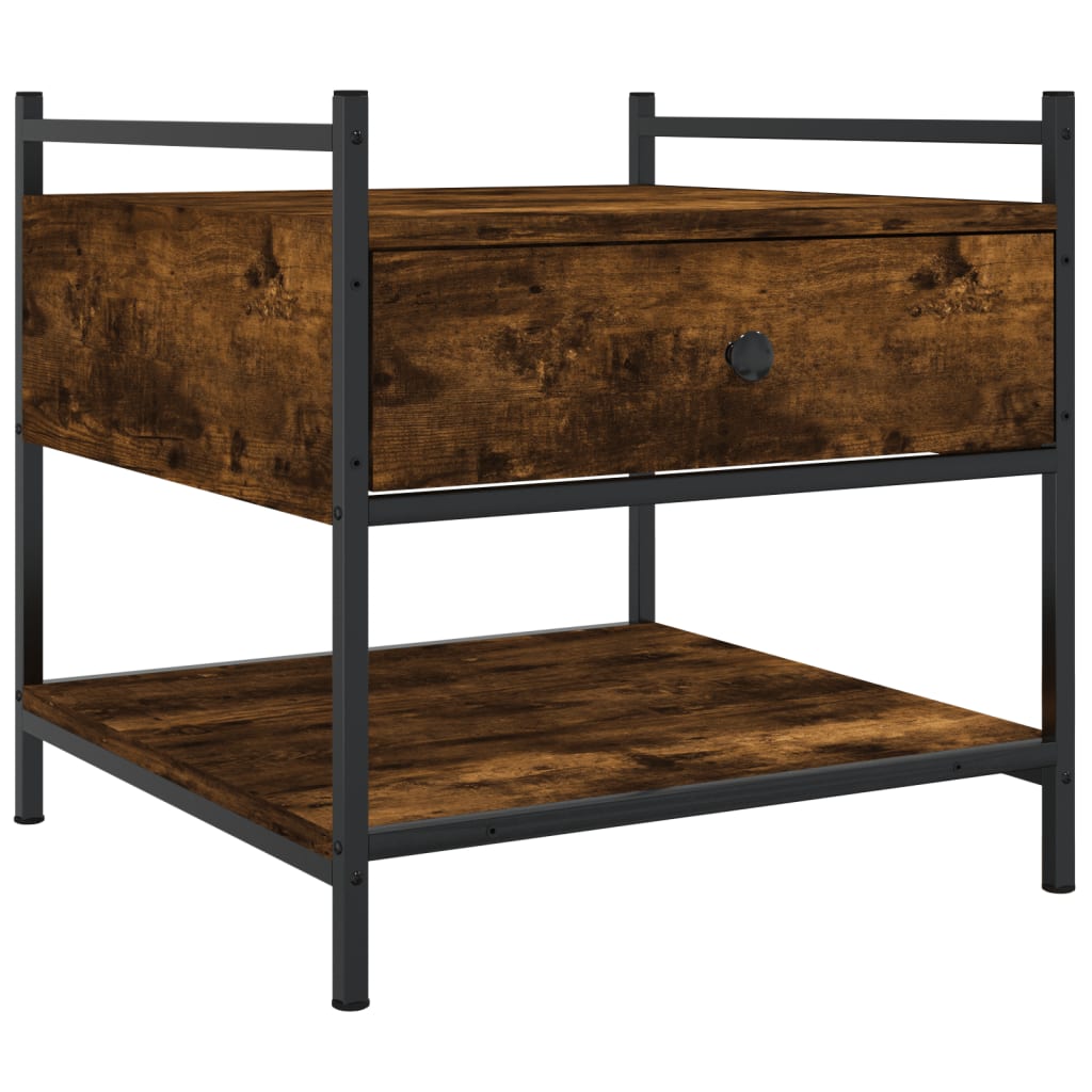 Τραπεζάκι Σαλονιού Καπνιστή Δρυς 50x50x50 εκ. Επεξεργασμ. Ξύλο