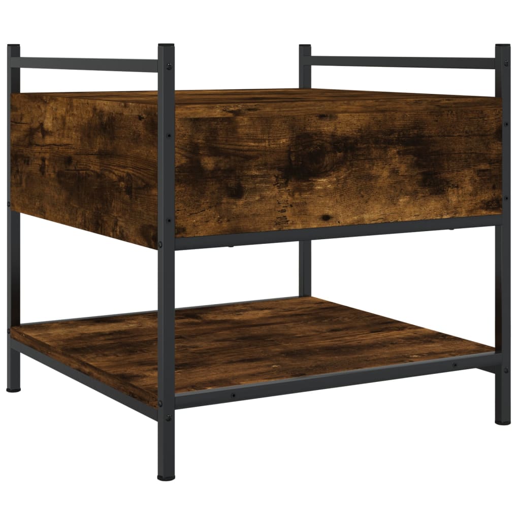 Τραπεζάκι Σαλονιού Καπνιστή Δρυς 50x50x50 εκ. Επεξεργασμ. Ξύλο